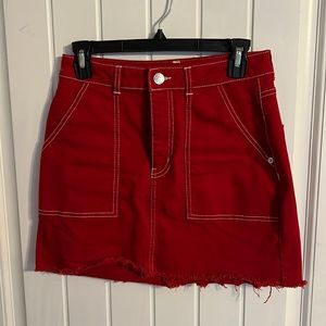 Red mini skirt